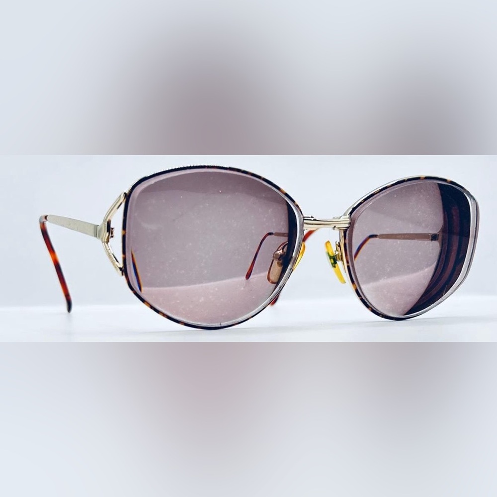 Vintage BEU Gold Amber Oval Sunglasses Frames Only